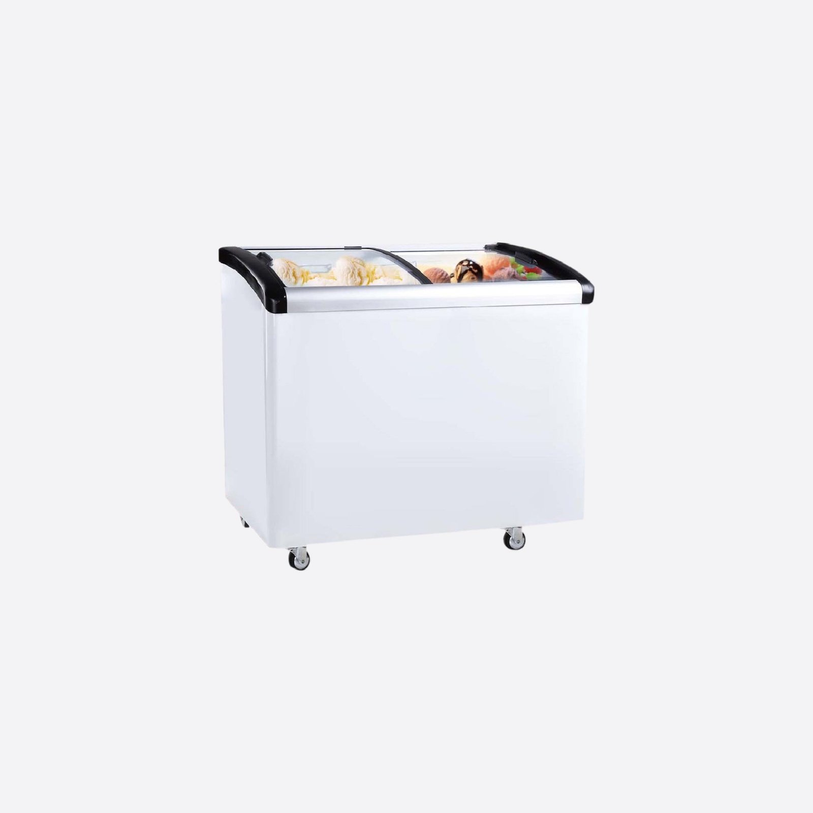 Glass display chest freezer showcases Singapore